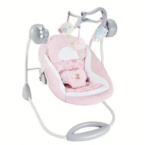 Fitch Baby Balançoire électrique solide pliable avec musique pour bébé rose – Image 2