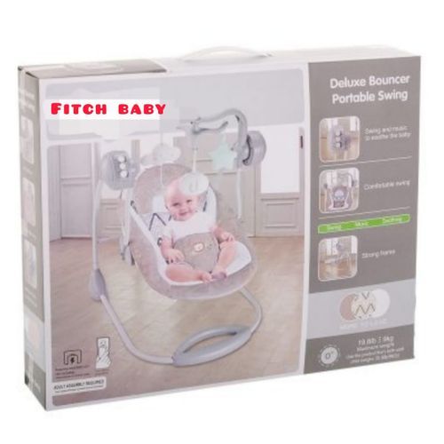 Fitch Baby Balançoire électrique solide pliable avec musique pour bébé rose