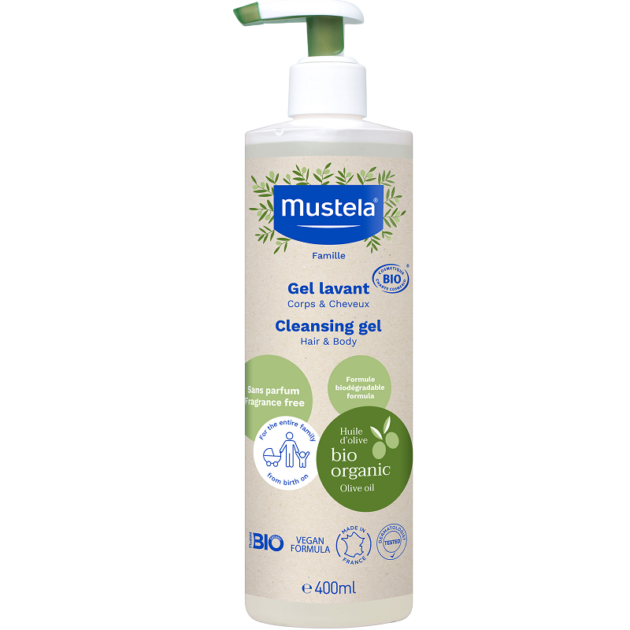 MUSTELA GEL LAVANT CORPS ET CHEVEUX 400 ML