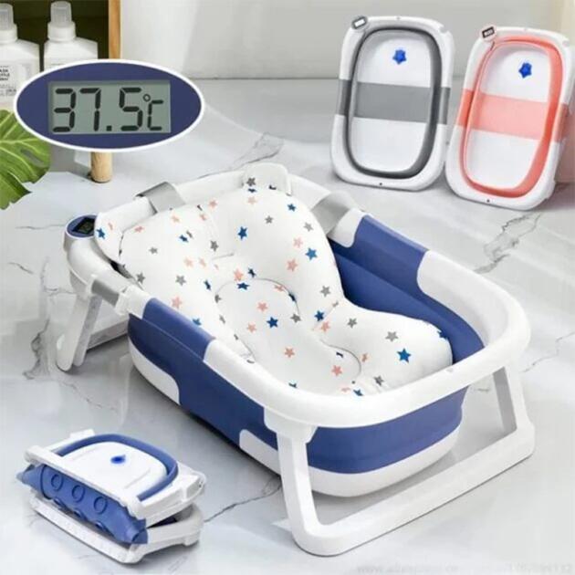 Baignoire pliable avec thermomètre et coussin