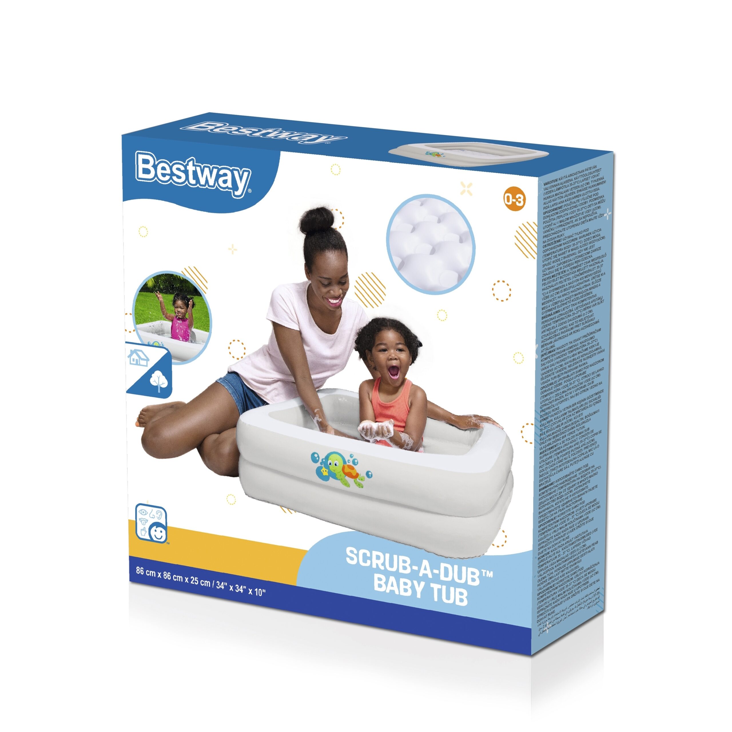 Piscine pour bébé bac de douche Scrub-A-Dub 86 x 86 x 25 cm