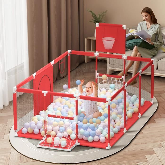 Parc de jeu enfants Anti-Chute Rectangle – ROUGE – Image 4