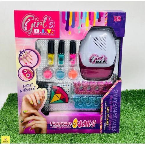 Kit de nail art à l'aiguille pour enfants, jouets de maquillage pour filles