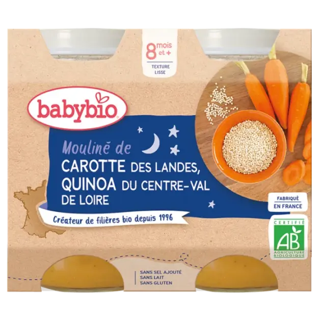 Babybio Carotte Quinoa 2x200g 8m+