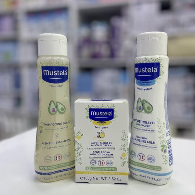 Mustela Pack Baby Essentiel Lait De Toilette & Shampooing & Savon  200ml