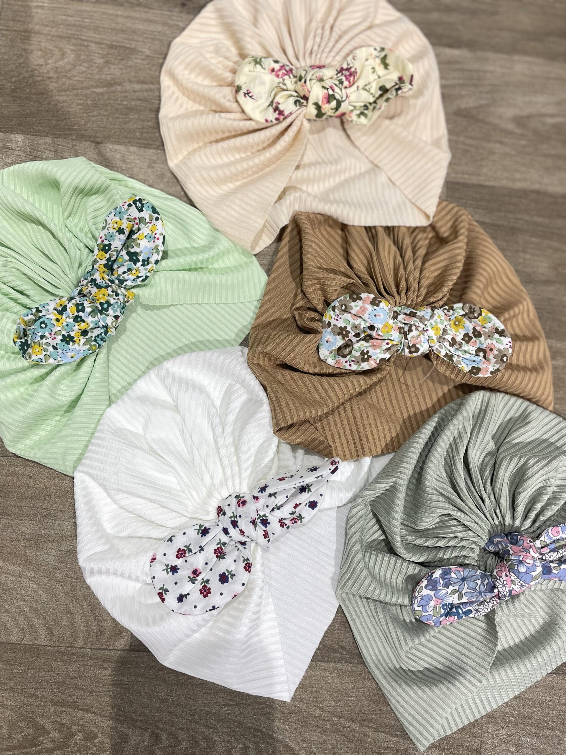 Bonnet esprit turban bébé fille