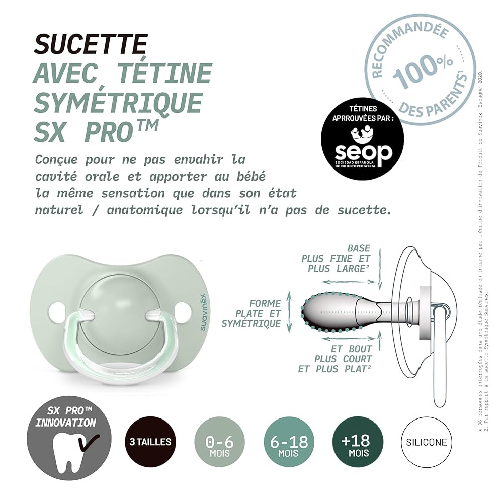 Suavinex 2 sucettes Symétriques SX Pro 6-18 mois – Image 3