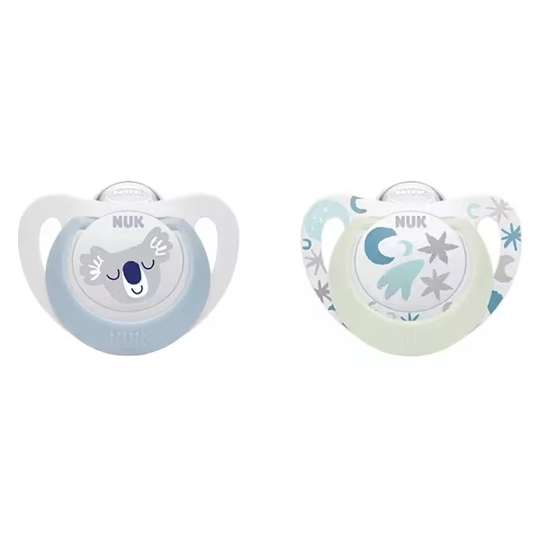 Nuk 2 Sucette Silicone Star Day & Night 0-6 mois Chat/Etoiles – Image 4