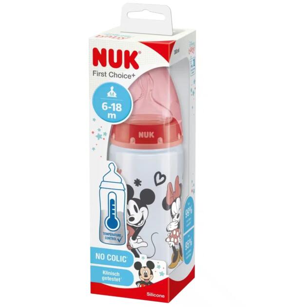 NUK FIRST CHOICE BIBERON minnie mouse 6-18 MOIS 300ML