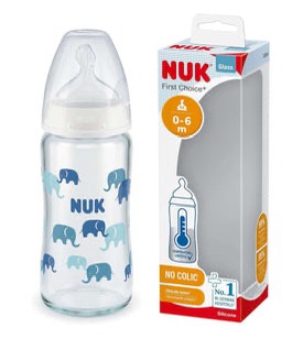 Nuk Biberon first choice+ Température control 240 ml en Verre – Bleu – Image 2