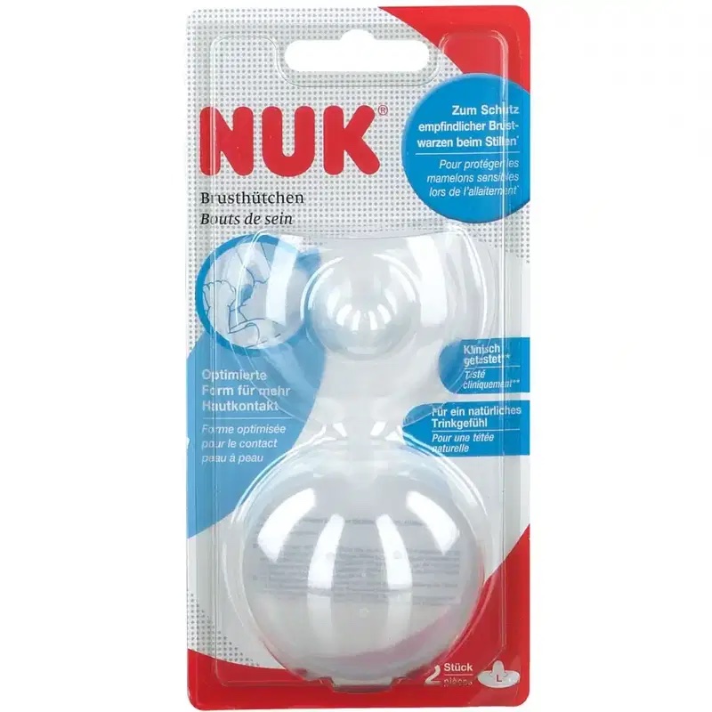 Nuk Lot de 2 Bouts de sein Taille L – avec boîte protectrice
