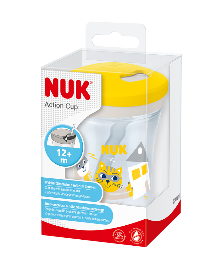 Action cup 230 ml avec paille 12 mois