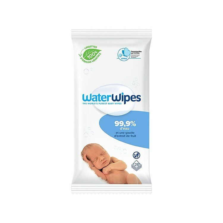 WATERWIPES LINGETTES NATURELLES POUR BÉBÉ X28