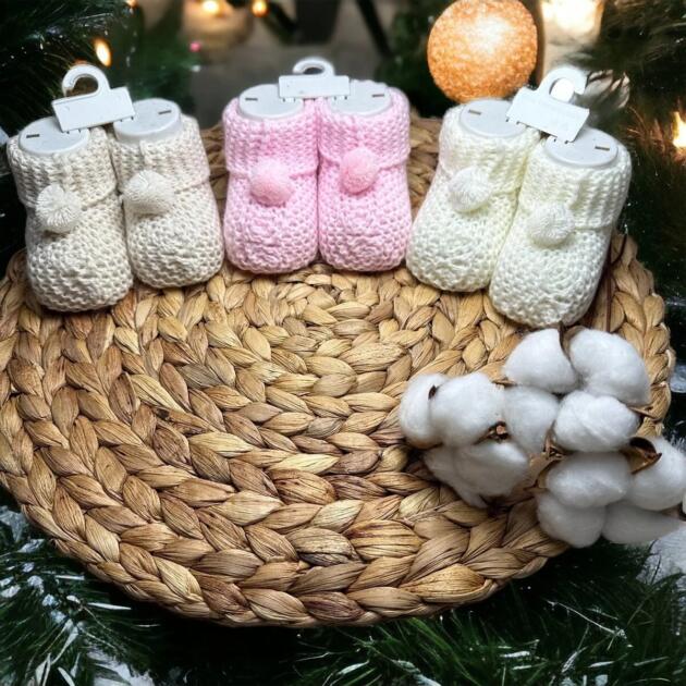 Chaussons bébé en tricot 100% coton