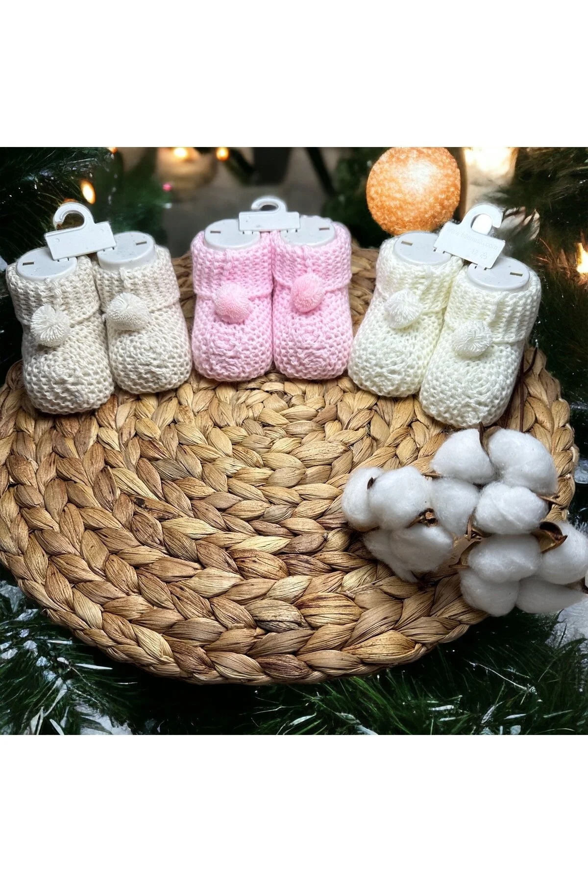 Chaussons bébé en tricot 100% coton