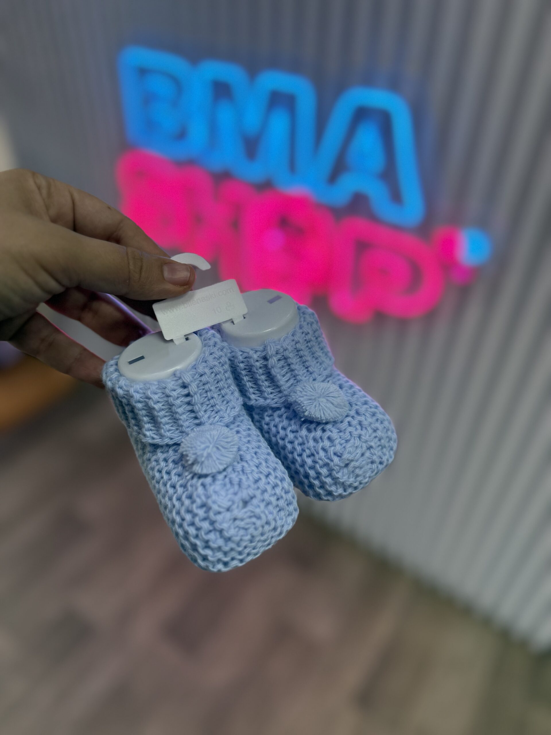 Chaussons bébé en tricot 100% coton – Image 2