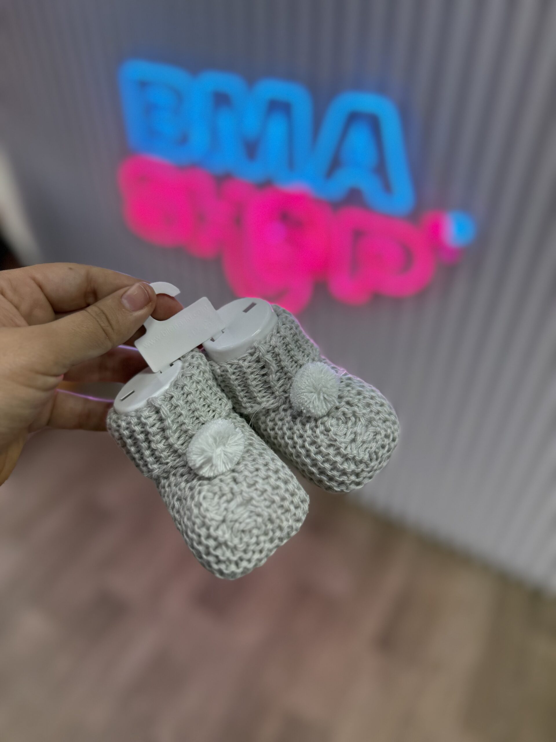 Chaussons bébé en tricot 100% coton – Image 3