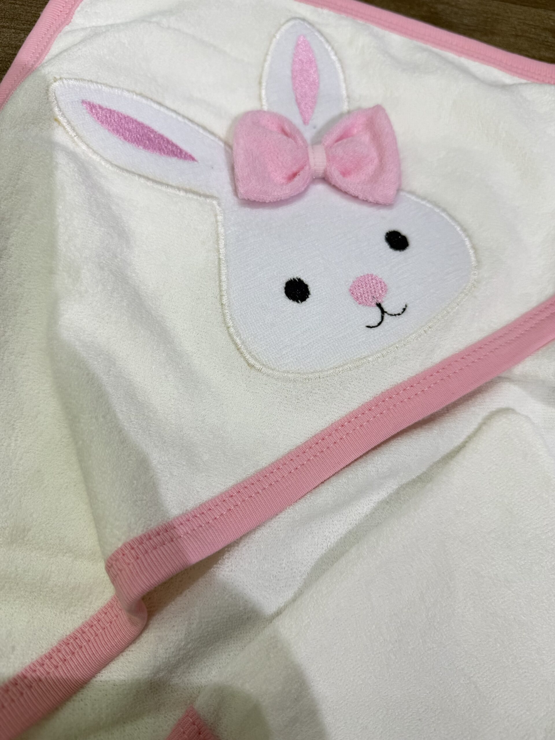 Bebelinna cap de bain avec gant- lapin rose – Image 3