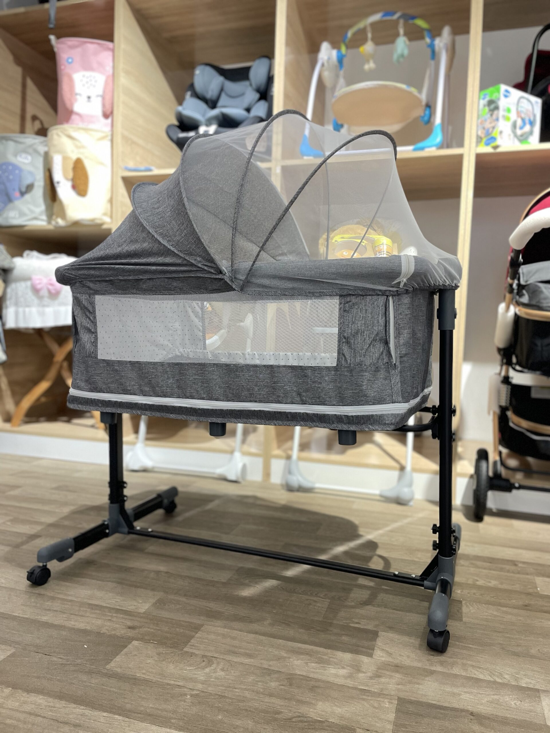 Lit Cododo Bébé Multifonction 3 en 1 – Lit Cododo + Berceau + Parc – Réglable & Sécurisé