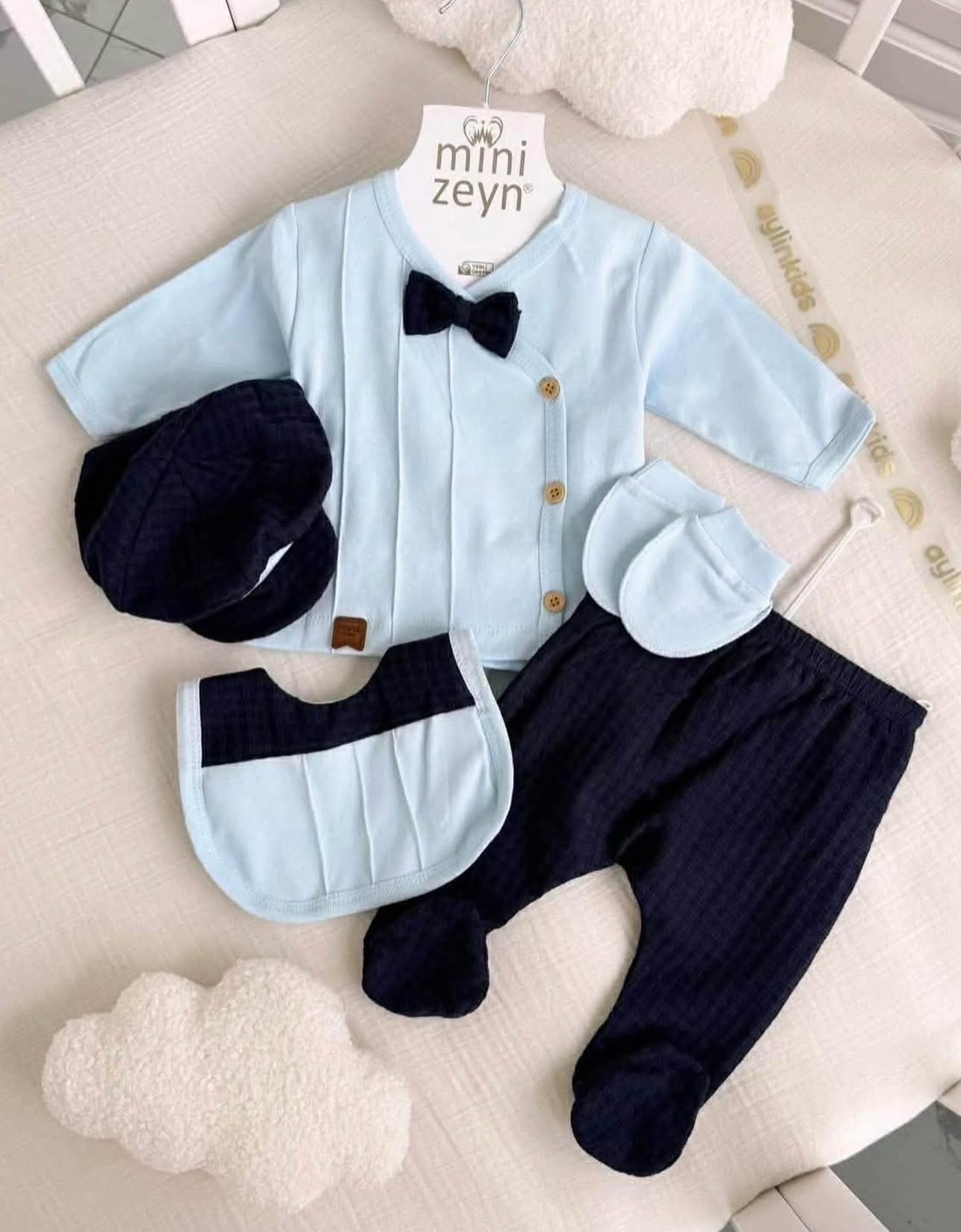 Mini zeyn ensemble naissance 5pcs coton ☁️