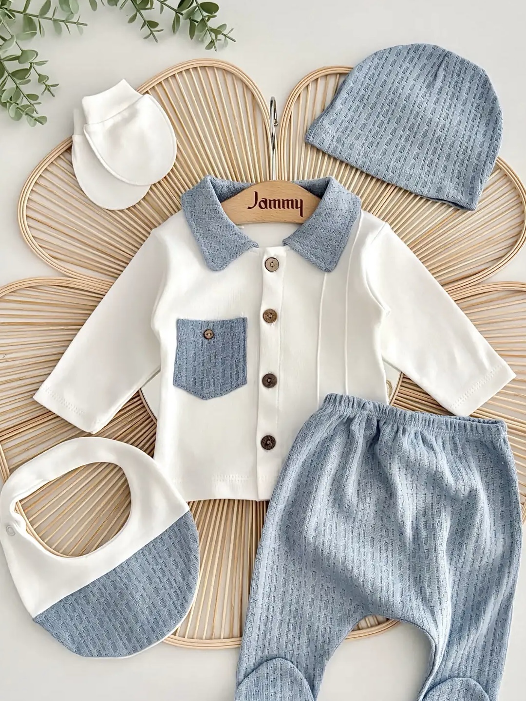 Mini zeyn ensemble naissance 5pcs en coton ☁️
