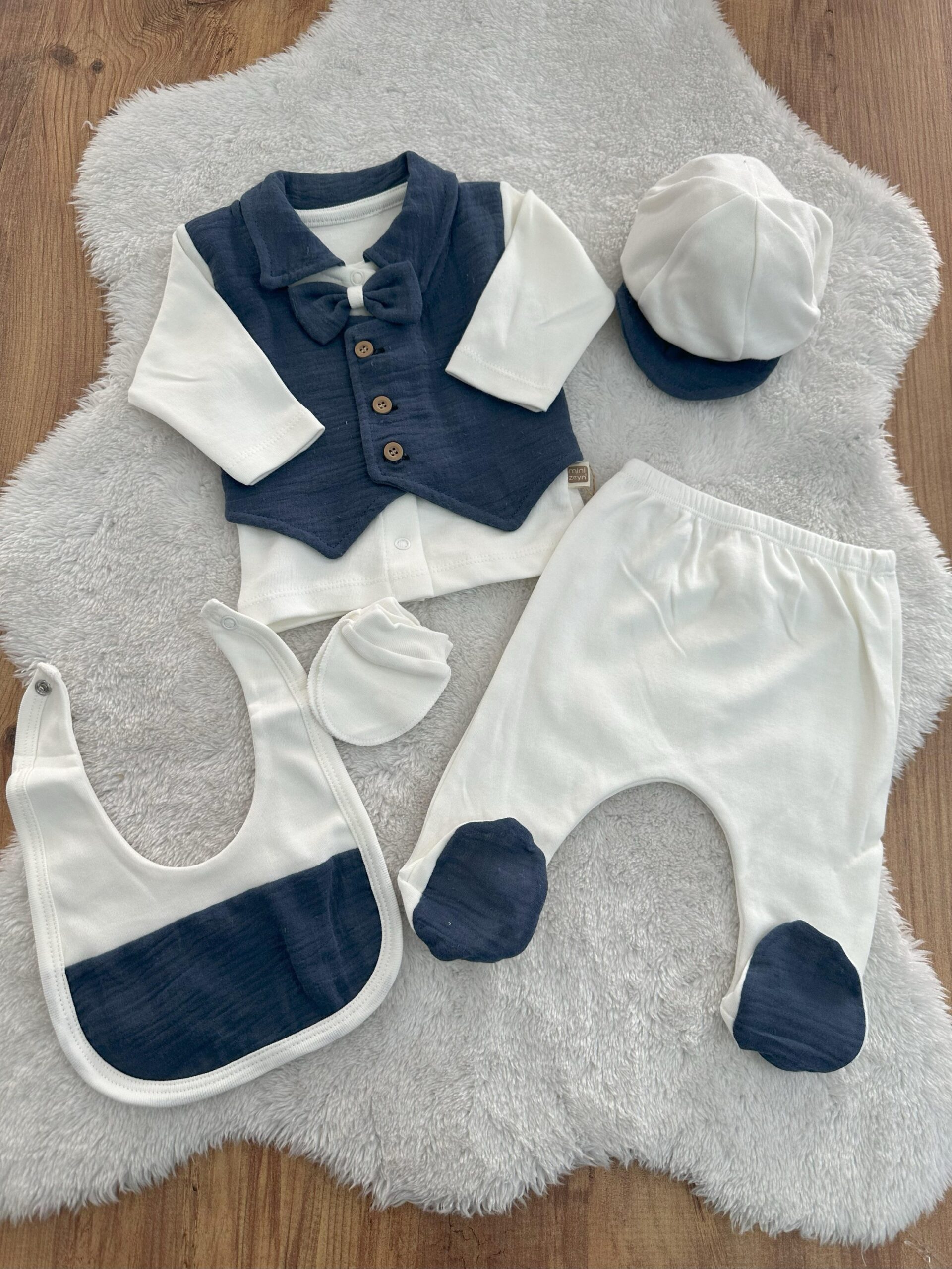 Mini zeyn ensemble naissance 5pcs en coton