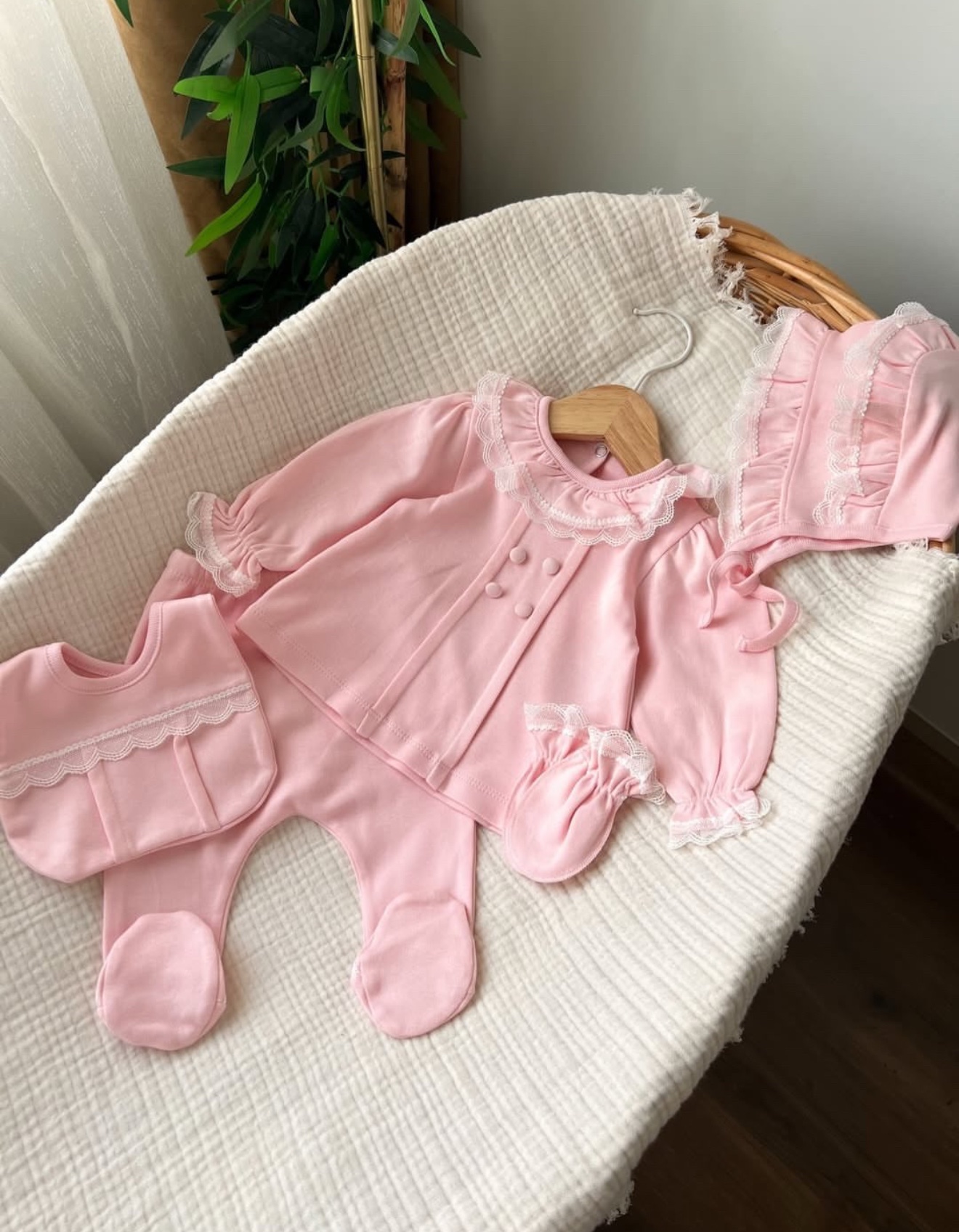 Mini zeyn ensemble naissance fille 5pcs coton