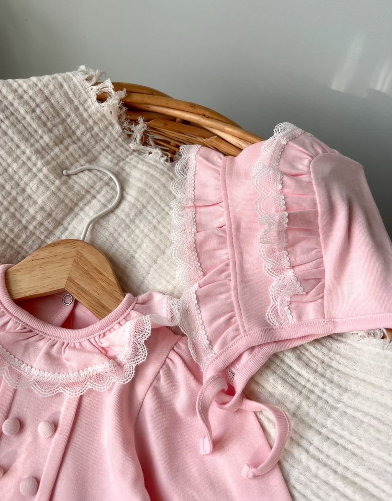 Mini zeyn ensemble naissance fille 5pcs coton – Image 2