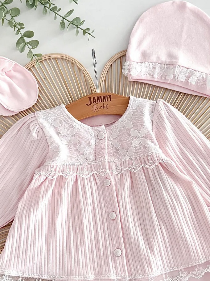 Mini zeyn ensemble naissance fille 5pcs – Image 2