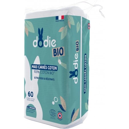 DODIE MAXI CARRES COTON 3EN1 SIEGE VISAGE MAINS 100% COTON B60