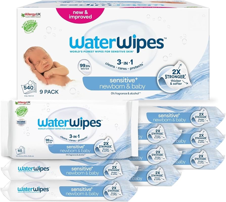 WATERWIPES PACK LINGETTES BEBE PACK DE 9 X 60