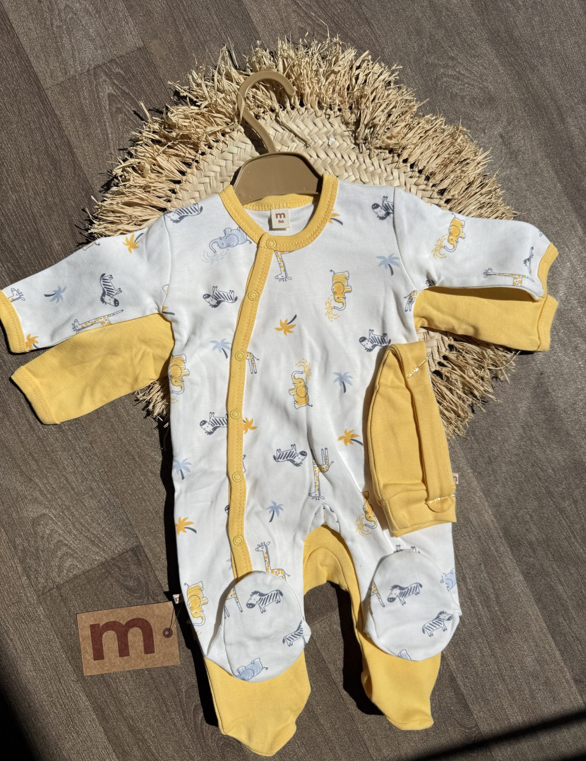 Minisse Pack 2 Grenouillère avec bonnet 💯Coton – Image 2