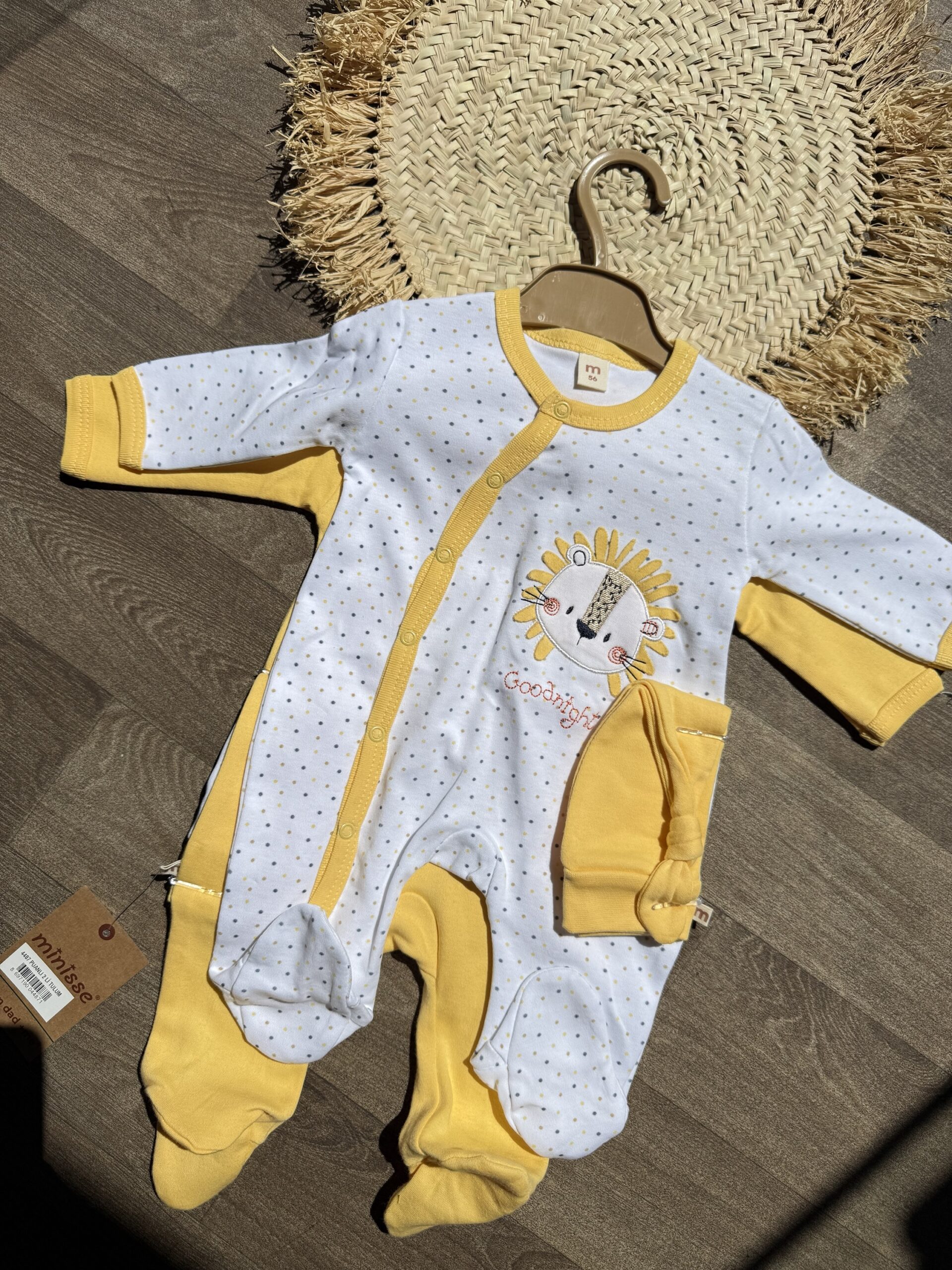 Minisse Pack 2 Grenouillère avec bonnet 💯Coton
