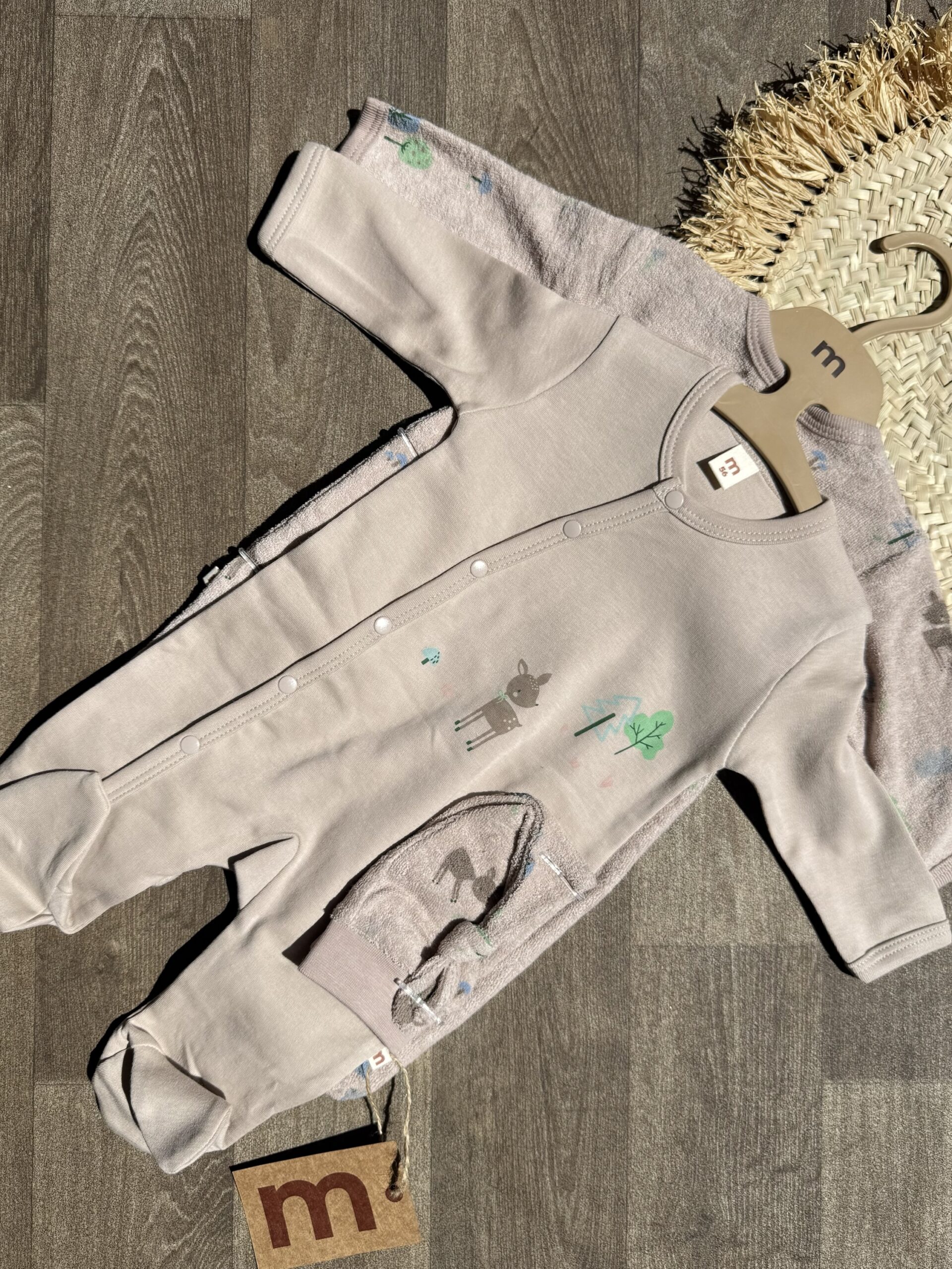 Minisse Pack 2 Grenouillère avec bonnet 💯Coton