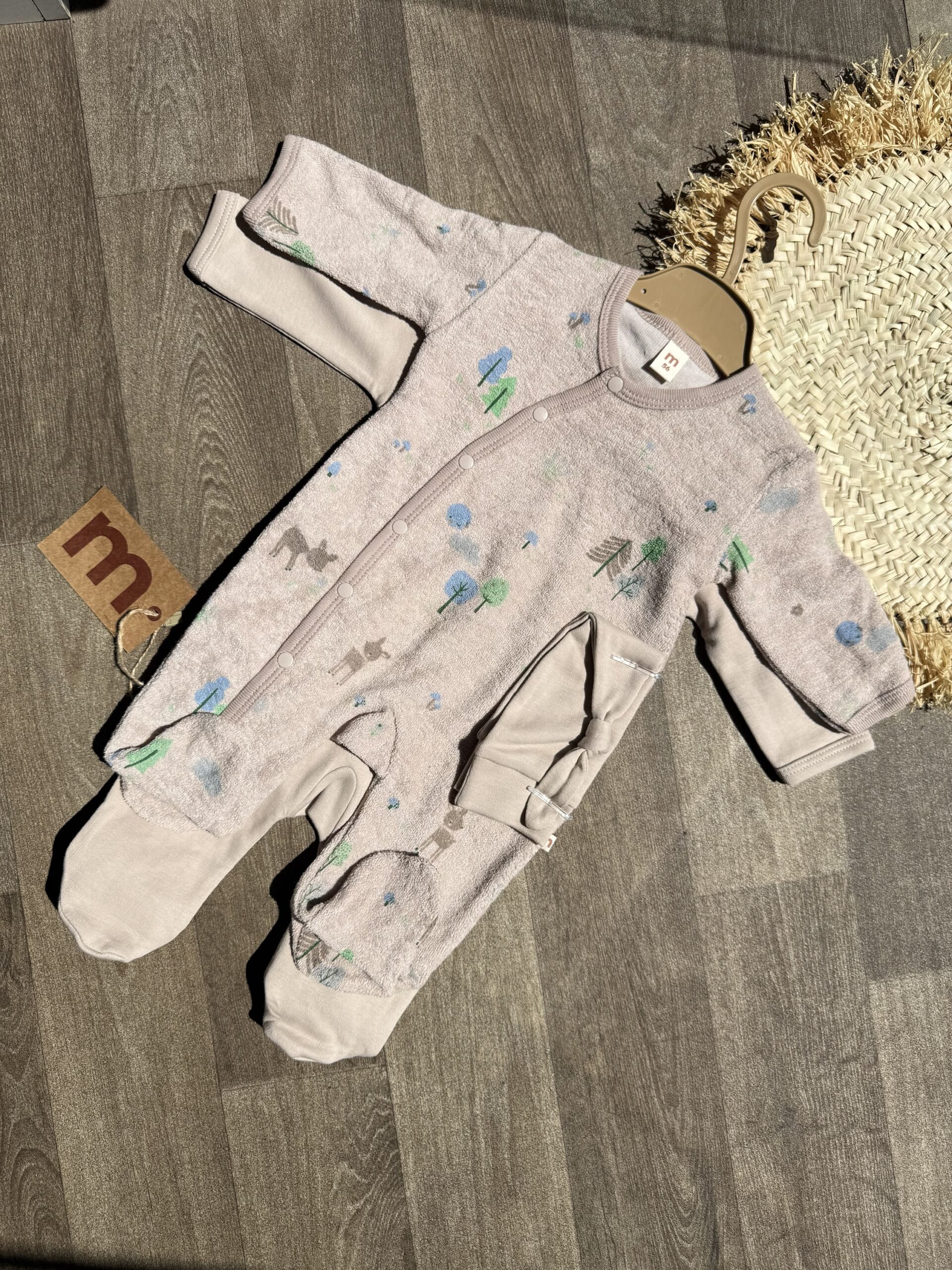 Minisse Pack 2 Grenouillère avec bonnet 💯Coton – Image 2