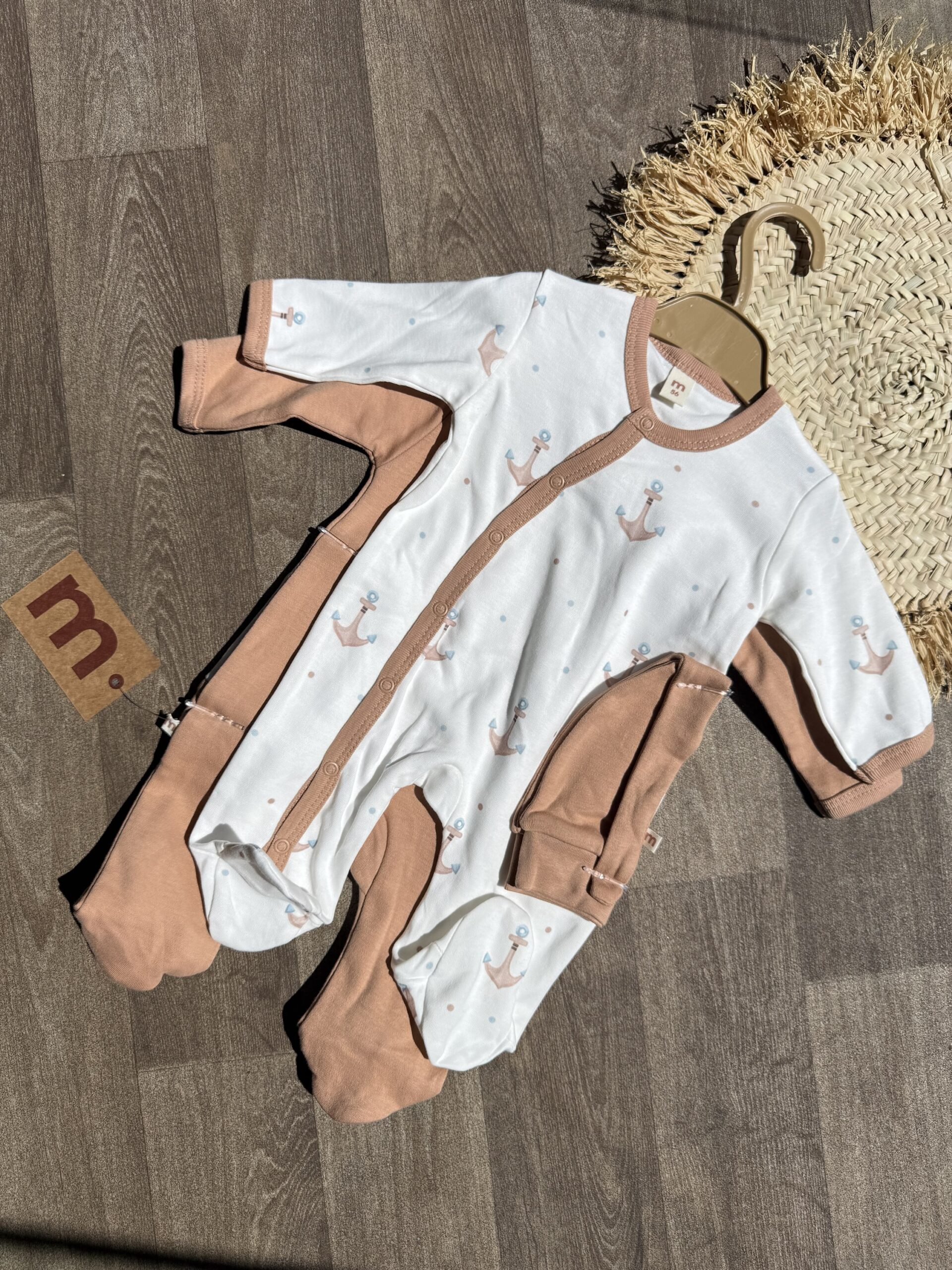 Minisse Pack 2 Grenouillère avec bonnet 💯Coton – Image 2