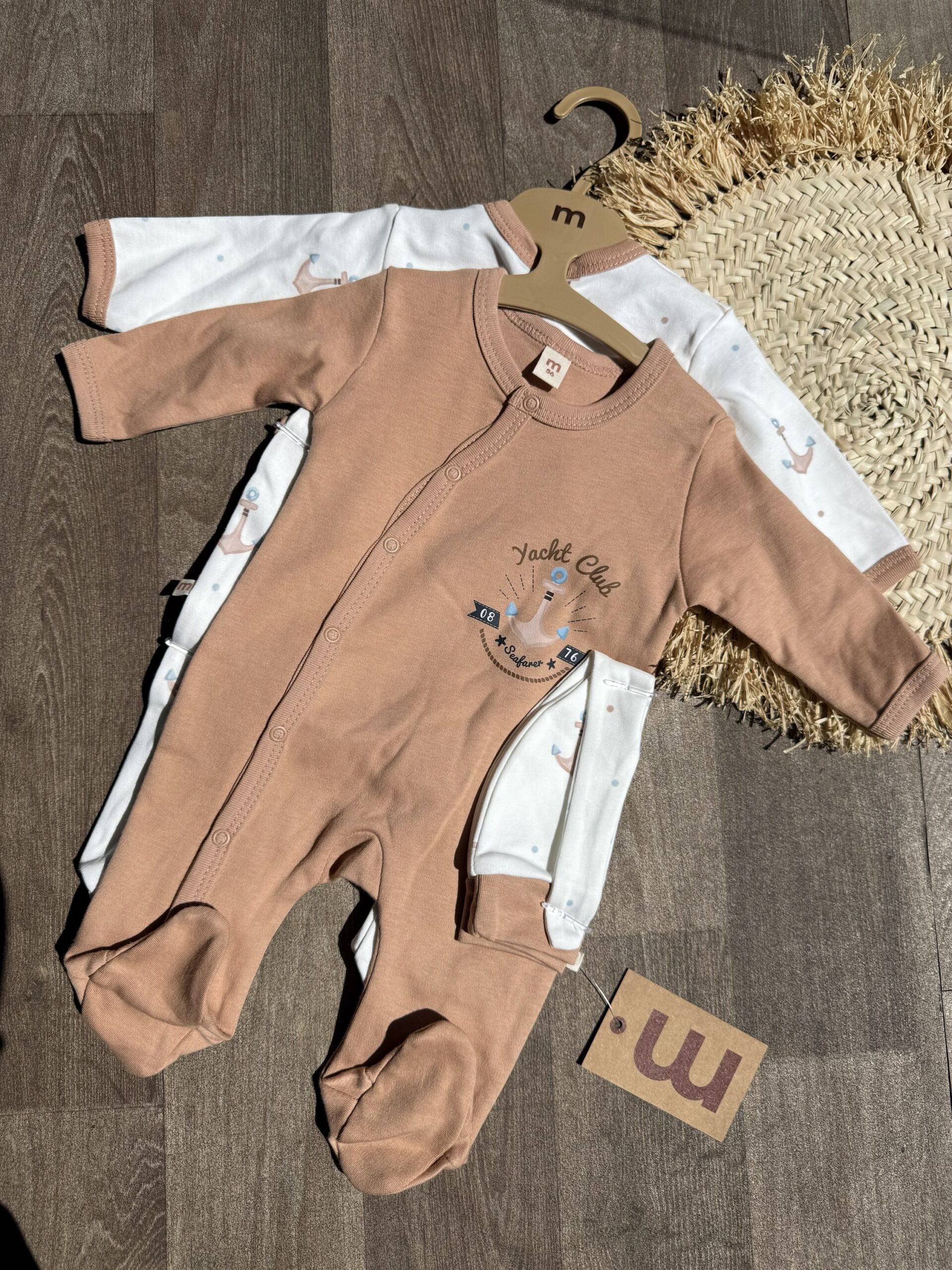 Minisse Pack 2 Grenouillère avec bonnet 💯Coton