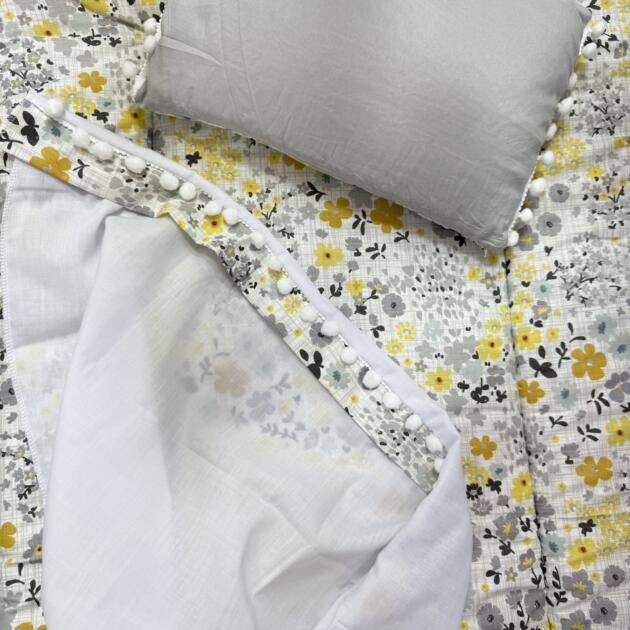 Set parure de lit 3 pièces - Floral (120x60)