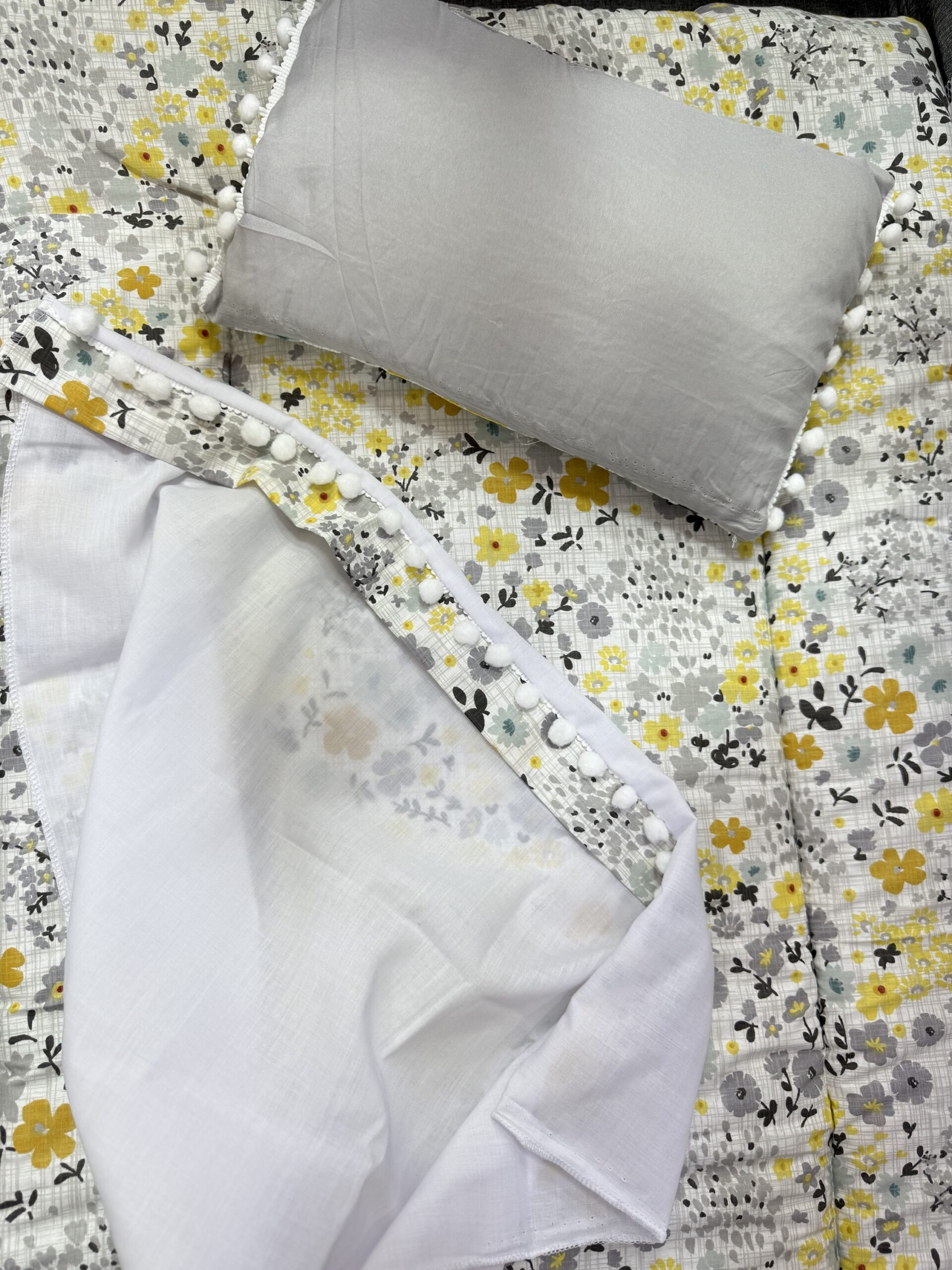 Set parure de lit 3 pièces - Floral (120x60)