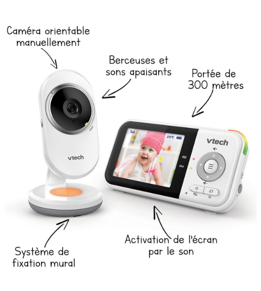 BABYPHONE VIDÉO CLEAR PLUS – BM3254 – VTECH – Image 3
