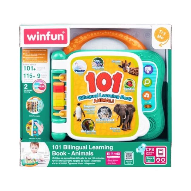 Winfun Livre d'apprentissage bilingue "101 Animaux" 18m+