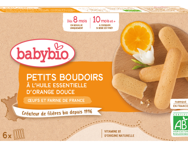 Babybio Petits Boudoirs à l’Huile Essentielle d’Orange Douce x6