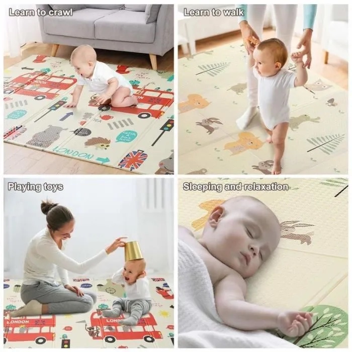 Tapis Bebe Pliable en mousse XPE antichoc bébé pliable 2cm – Image 3