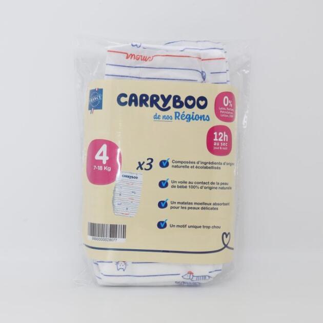 Carryboo Couches Petit Format Taille 4 (7-18kg) - 3 Unités
