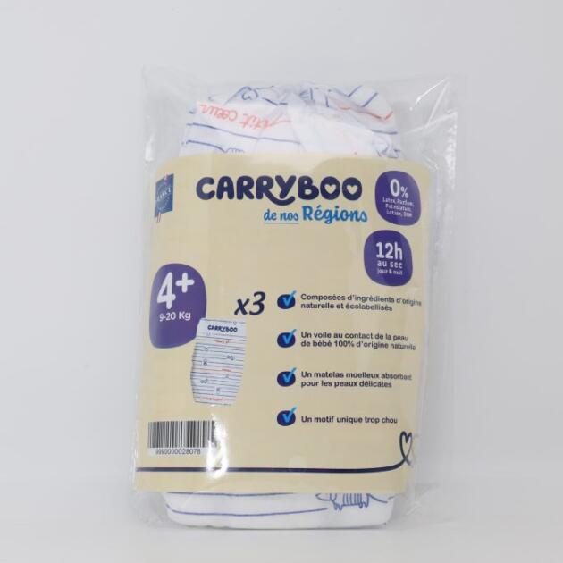 Carryboo Couches Petit Format Taille 4+ (9-20kg) - 3 Unités