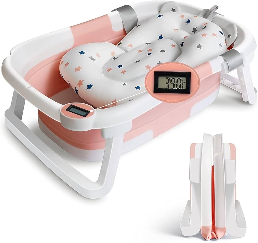 Baignoire pliable avec thermomètre et coussin – Image 2