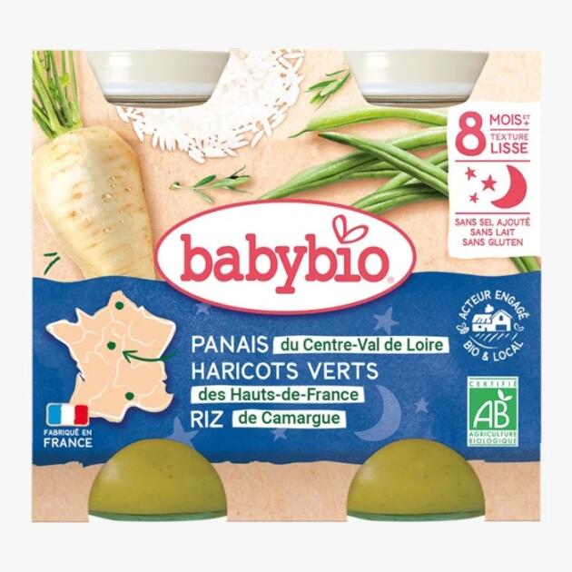 Babybio Panais Haricots Verts Riz 8m+