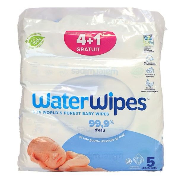 Waterwipes lingettes Bébé 4+1 Offert