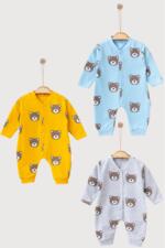 Grenouillère coton à motif ours en peluche