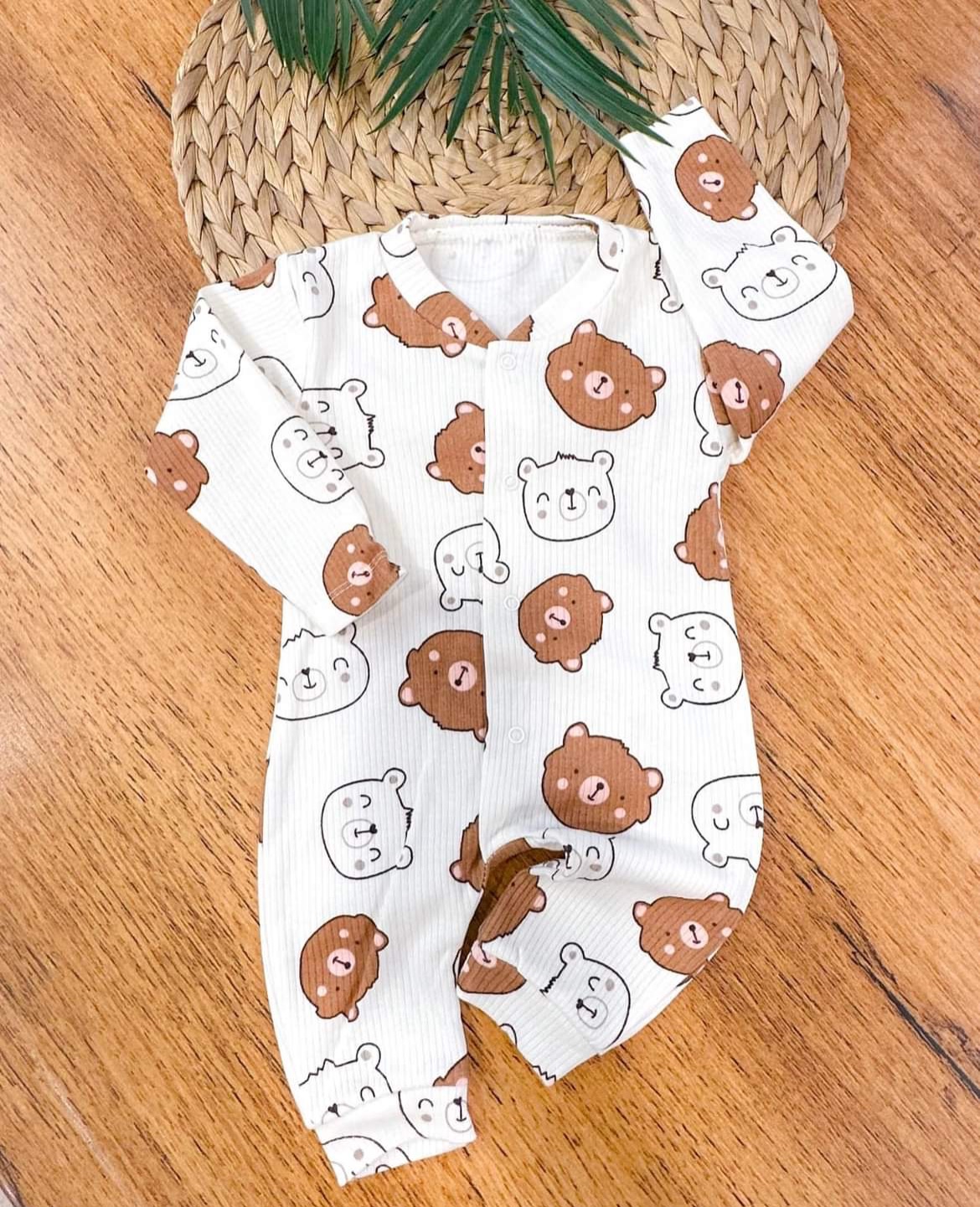 Grenouillère coton à motif ours en peluche – Image 2